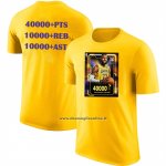 Maglia Manica Corta Los Angeles Lakers James Commemorative Giallo