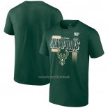 Maglia Manica Corta Milwaukee Bucks 2024 Central Division Champions Verde