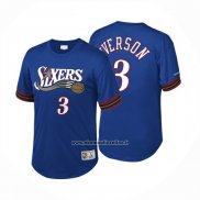 Maglia Manica Corta Philadelphia 76ers Allen Iverson No 3 Blu
