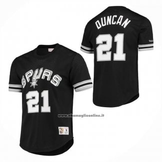 Maglia Manica Corta San Antonio Spurs Tim Duncan No 21 Nero