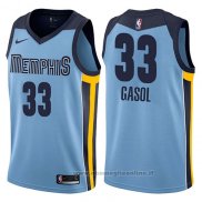 Maglia Memphis Grizzlies Marc Gasol NO 33 Statement 2017-18 Blu