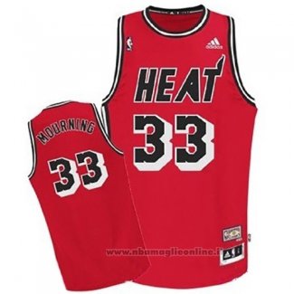 Maglia Miami Heat Alonzo Mourning NO 33 Throwback Rosso