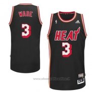 Maglia Miami Heat Dwyane Wade NO 3 Throwback Nero