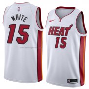 Maglia Miami Heat Okaro White NO 15 Association 2018 Bianco