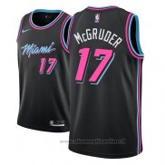 Maglia Miami Heat Rodney McGruder NO 17 Citta 2018-19 Nero