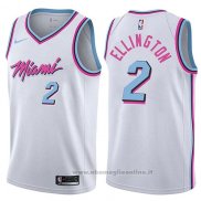 Maglia Miami Heat Wayne Ellington NO 2 Citta 2017-18 Bianco