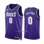 Maglia Milwaukee Bucks Damian Lillard #0 Classic 2022-23 Viola