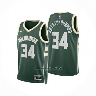 Maglia Milwaukee Bucks Giannis Antetokounmpo No 34 Icon 2024-25 Verde