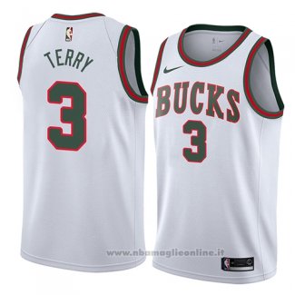 Maglia Milwaukee Bucks Jason Terry NO 3 Classic 2018 Bianco