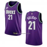 Maglia Milwaukee Bucks Jrue Holiday #21 Classic 2022-23 Viola