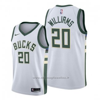 Maglia Milwaukee Bucks Marvin Williams NO 20 Association 2019-20 Bianco