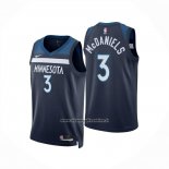 Maglia Minnesota Timberwolves Jaden Mcdaniels No 3 Icon 2024-25 Blu