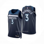 Maglia Minnesota Timberwolves Jaden Mcdaniels No 3 Icon 2024-25 Blu