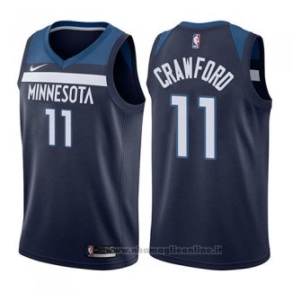 Maglia Minnesota Timberwolves Jamal Murray NO 11 Crawford Icon 2017-18 Blu