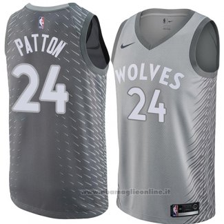 Maglia Minnesota Timberwolves Justin Patton NO 24 Citta 2018 Grigio