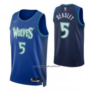 Maglia Minnesota Timberwolves Malik Beasley #5 Citta 2021-22 Blu