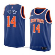 Maglia New York Knicks Allonzo Trier NO 14 Icon 2018 Blu
