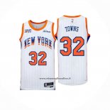 Maglia New York Knicks Karl-Anthony Towns #32 Citta 2024-25 Bianco