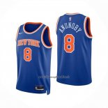 Maglia New York Knicks Og Anunoby No 8 Icon 2025-26 Blu
