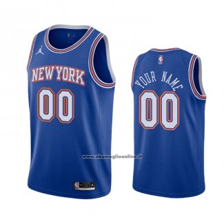 Maglia New York Knicks Personalizzate Statement 2020-21 Blu