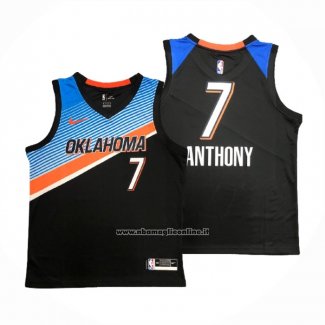 Maglia Oklahoma City Thunder Carmelo Anthony #7 Citta 2020-21 Nero