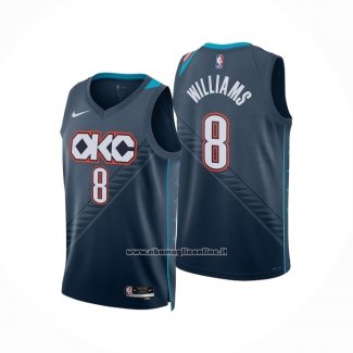 Maglia Oklahoma City Thunder Jalen Williams No 8 Citta 2025-26 Blu