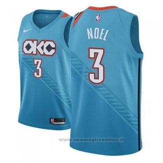 Maglia Oklahoma City Thunder Nerlens Noel NO 3 Citta 2018-19 Blu