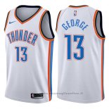 Maglia Oklahoma City Thunder Paul George NO 13 2017-18 Bianco