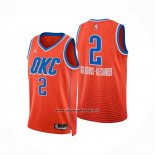 Maglia Oklahoma City Thunder Shai Gilgeous Alexander No 2 Statement 2024-25 Arancione