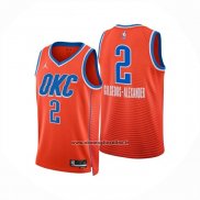 Maglia Oklahoma City Thunder Shai Gilgeous Alexander No 2 Statement 2024-25 Arancione