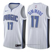 Maglia Orlando Magic Jonathon Simmons NO 17 Association 2017-18 Bianco