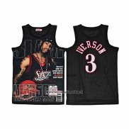 Maglia Philadelphia 76ers Allen Iverson No 3 Mitchell & Ness 2000-01 Nero