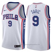 Maglia Philadelphia 76ers Dario Saric NO 9 Swingman Association 2017-18 Bianco