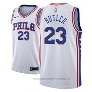Maglia Philadelphia 76ers Jimmy Butler NO 23 Association 2018-19 Bianco