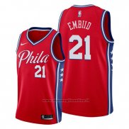 Maglia Philadelphia 76ers Joel Embiid NO 21 Statement Edition Rosso