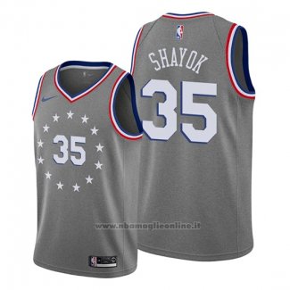 Maglia Philadelphia 76ers Marial Shayok NO 35 Citta Grigio