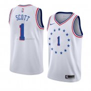 Maglia Philadelphia 76ers Mike Scott NO 1 Earned 2018-19 Bianco