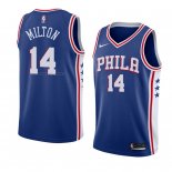 Maglia Philadelphia 76ers Shake Milton NO 14 Icon 2018 Blu