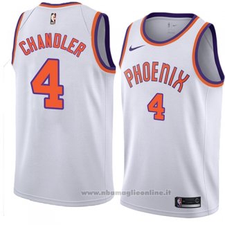 Maglia Phoenix Suns Tyson Chandler NO 4 Hardwood Classic 2018 Bianco