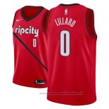 Maglia Portland Trail Blazers Damian Lillard NO 0 Earned 2018-19 Rosso