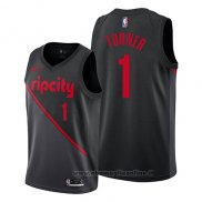 Maglia Portland Trail Blazers Evan Turner NO 1 Citta 2019 Nero