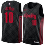 Maglia Portland Trail Blazers Jake Layman NO 10 Citta 2018 Nero