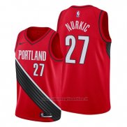 Maglia Portland Trail Blazers Jusuf Nurkic NO 27 Statement Edition Rosso Nero