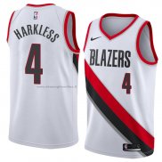 Maglia Portland Trail Blazers Maurice Harkless NO 4 Association 2018 Bianco