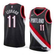 Maglia Portland Trail Blazers Meyers Leonard NO 11 Icon 2018 Nero