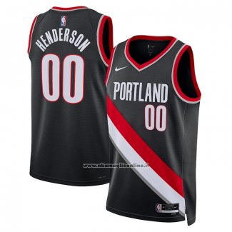 Maglia Portland Trail Blazers Scoot Henderson #00 Icon 2023 Nero