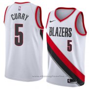 Maglia Portland Trail Blazers Seth Curry NO 5 Statement 2018 Bianco