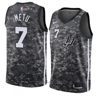 Maglia San Antonio Spurs Chimezie Metu NO 7 Citta 2018 Grigio