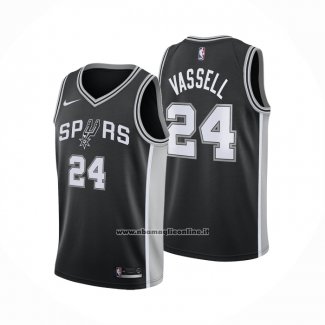 Maglia San Antonio Spurs Devin Vassell No 24 Icon 2025-26 Nero