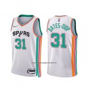 Maglia San Antonio Spurs Keita Bates-Diop #31 Citta 2021-22 Bianco